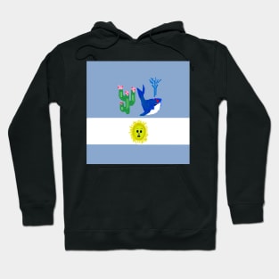 Sporty Argentina Design on Black Background Hoodie